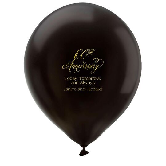 Elegant 60th Anniversary Latex Balloons